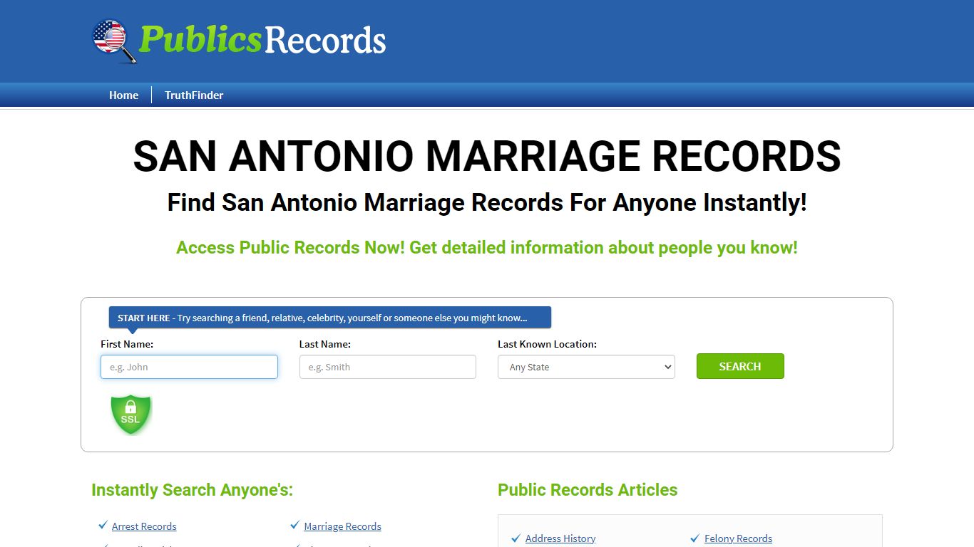 Find San Antonio Marriage Records For Anyone Instantly!